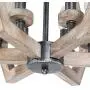 LOG BARN Wood Chandelier for Dining Room, 6-Light Farmhouse Orb Light Fixture for Kitchen Island, 19.5”W