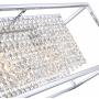 SILJOY Modern Rectangle Crystal Chandeliers Rectangular Pendant Ceiling Light Fixture for Dining Room Kitchen Island L35” x W 8”x H 8”
