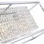 Moooni Modern Rectangle Crystal Chandeliers Hollow Style Rectangular Pendant Ceiling Light Fixture for Dining Room Kitchen Island L35.4”x W8” x H8”