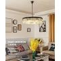 SUSUO Luxury Contemporary Round Island Crystal Chandelier with 8 Lights for Dining Room Living Room W33.5'' x H7''