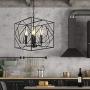 Farmhouse Chandelier Light Fixture 4-Light Dining Room Lighting Fixtures Hanging, Industrial Pendant Light for Kitchen Island Foyer Hallway Entryway