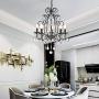 Maxax Crystal Chandelier Ceiling Lighting Fixture for Dining Room,Bathroom, Bedroom,Living Room,5 Lights Black