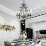 Maxax Crystal Chandelier Ceiling Lighting Fixture for Dining Room,Bathroom, Bedroom,Living Room,5 Lights Black