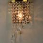 HOMWEERUN A Pair Left Right 2Pcs E12 Modern K9 Crystal Mirror Stainless Steel Wall Lights Wall Lamps Sconce Night Light Lamps Fixtures Lights With Switch For Hallway Bedside Living Room (Gold)