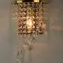 HOMWEERUN A Pair Left Right 2Pcs E12 Modern K9 Crystal Mirror Stainless Steel Wall Lights Wall Lamps Sconce Night Light Lamps Fixtures Lights With Switch For Hallway Bedside Living Room (Gold)