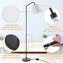 Arc Floor Lamp, LED Floor Lamp with Hanging White Lamp Shade, Modern Standing Lamp with Foot Switch, E26 Lamp Base, Corner Lamps Tall Pole Light for Office Bedroom Living Room Reading