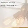 Modern Drum Organza Semi Flush Ceiling Light 6-Light Chandelier for Dining Room Living Room Gold Finish