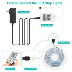 Ellercy Led Strip Lights 16.4ft,5050 RGB Light Strips Kit with Keys Remote