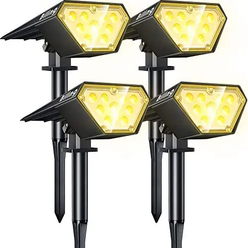 Biling Solar Spotlights Outdoor, 2-in-1 Solar Landscape Lights 12 LED Bulbs Solar Powered Lights IP67 Waterproof Adjustable Wall Light for Patio Pathway Yard Garden Driveway Pool - Warm White(4 Pack) Biling Solar Spotlights Outdoor, 2-in-1 Solar Landscape Lights 12 LED Bulbs Solar Powered Lights IP67 Waterproof Adjustable Wall Light for Patio Pathway Yard Garden Driveway Pool - Warm White(4 Pack)