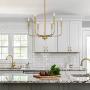 LOG BARN Gold Chandelier, Brass Chandelier, Modern Dining Room Lighting Fixtures for Sitting Room, Bedroom, 6-Light, 22.5” Dia