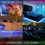 Limitless Led Strip Lights – 32.8 FT - Unlimited Color, Sequence, Strobe, Music Sync – Google Home & Alexa Compatible – Smart App + WiFi Controller + IR Remote, Dimmer On/Off Timer – 3M Peel Off
