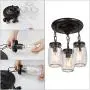 Semi Flush Mount Ceiling Light, Farmhouse Mason Jar Lights for Kitchen, Dining Room & Hallway, Oil Rubbed Bronze（L11.8'' × W11.8'' ×H13''）