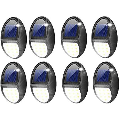 Solar Lights Outdoor, Waterproof Led Lights for Landscape Lighting, Deck, Fence,Yard and Flood Solar Lights Outdoor Pathway Garden Decor,Super White 10 LED, 8 Pack