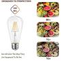 TANGCISON Edison LED Light Bulb,Warm White 2700k Soft Mood Lighting (6 Pack), Flicker Free 800 Lumens 60 Watt Output, E26 Base,Non Dimmable