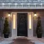 NOMA LED Quick-Clip Cascading Shooting Star Icicle Christmas Lights | Built-in Clip-On Icicle Lights | 10 Pure White Bulbs | 12.6 Ft. White Wire Strand 