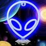 Alien Neon Signs Lights for Wall Decor, Battery/ USB Operated Led Neon Signs, Blue Alien Neon Night Light for Bedroom, Valentines Day, Christmas, Living Room, Kids Room, Teen Room