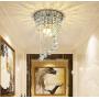Mini Crystal Chandeliers Light Modern Flush Mount Crystal Ceiling Lights Pendant Light for Bedroom Hallway Kitchen Dining Room (7.87 inch)