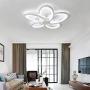 LAKIQ Modern LED Flush Mount Ceiling Light Fixture Flower-Shaped Acrylic LED Chandelier Ceiling Light Living Room Close to Ceiling Lighting for Bedroom Dining Room(5 Lights, White Light)