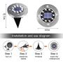 DUUDO Solar Ground Light, Upgraded 10 LED Garden Pathway Outdoor Waterproof in-Ground Lights, Disk Lights (Cold White, 8 Packs)