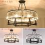 Healer 25 inch Crystal Chandelier Hanging Lighting Fixtures Semi Flush Mount Matte Black Finish, Modern Luxury Pendant Ceiling Lights with 6 E14 Base for Dining/Living Room Bedroom