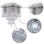 Qihang Mini Modern Crystal Chandelier Half Flush Mount Ceiling Light Fixture Contemporary Square Pendant Lamp for Bedroom Living Room Hallway Dining Room