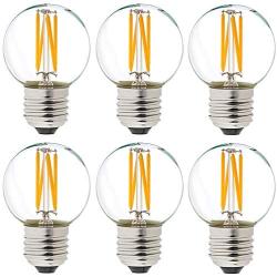 Dimmable g16.5 led Bulb 40W g16 1/2 led Edison Bulb 2700K 4W e26 led Globe Bulb for Ceiling Fan,Chandelier,Vanity Light Bulb AC120V 400lm 6Pack