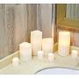 Furora LIGHTING LED Flameless Candles with Remote Control, Set of 8, Real Wax Battery Operated Pillars and Votives LED Candles with Flickering Flame and Timer Featured - Crystallized White