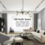 Lampundit 12 Light DNA Chandelier LED Lighting with 12 G9 Bulb, Modern Chandelier with Globe Glass Shade, Mid-Century Modern Ceiling Light Fixture for Dining Room Living Room Bedroom Kitchen - Black