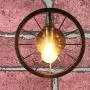 Water Pipe Wall Sconce, SUN RUN Metal Vintage Round Turntable Style Industrial Wall Light Fixture with Retro Style for Bar, Kitchen, Living Room, Bedroom,E26 Socket Lamp