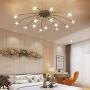 Modern Sputnik Firework Chandelier 12 Light Mid Century G4 Molecule Ceiling Light Fixtures for Store Home Dining Room Ceiling Lamp-Golden 12 Light