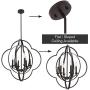 VINLUZ Farmhouse Pendant Lighting Candle-Style 6 Light Metal Globe Dining Room Chandelier, Modern Light Fixtures Ceiling for Kitchen Island Entryway Foyer Bedrooms
