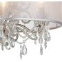 Farina Antique Silver Drum Pendant Chandelier 23'' Wide Clear Crystal Acrylic Beads Sheer Organza Fabric Shade 6-Light Fixture Dining Room House Island Entryway Living Room - Possini Euro Design