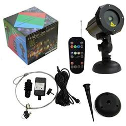 LedMAll Motion Pattern Firefly 3 Models in 1 with18 Patterns RGB Outdoor Laser Garden and Christmas Lights with RF Remote Control and Security kit