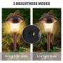 Otdair Solar Pathway Lights Outdoor, Solar Path Lights Waterproof IP65, Solar Landscape Lighting Outdoor with 201 Stainless Steel, 2 Modes, for Garden, Landscape, Path, Yard, Patio, Warm White, 4 PCS