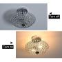 DLLT Modern Crystal Chandelier Lighting, 2-Light Crystal Ceiling Light Fixture Semi Flush Mount for Bedroom, Entryway, Foyer, Hallway, Closet Room, Dining Room, Chrome Finish E12