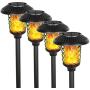 FUDESY Solar Torch Lights,LED Torches Light with Dancing Flickering Flames Outdoor Landscape Lighting, for Outside Pathway Garden Yard,1400K IP44,4-Pack
