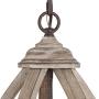 Farmhouse Orb Chandelier, Rustic Industrial Pendant Lighting, Wood Light Fixture Brown 4-Lights Chandeliers for Dining & Living Room