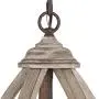 Farmhouse Orb Chandelier, Rustic Industrial Pendant Lighting, Wood Light Fixture Brown 4-Lights Chandeliers for Dining & Living Room