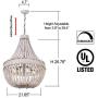 DERALAN Wood Bead Chandelier Modern Rustic Farmhouse Chandeliers 3-Lights Wooden Island Pendant Lighting Fixture Retro Ceiling Lights for Dining Room Kitchen Bedroom Foyer D17.7''