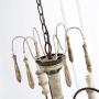 LALUZ A03483 Farmhouse Wood Chandeliers for Dining Rooms 9 Distressed French Country Lighting, D39 xH38