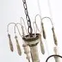 LALUZ A03483 Farmhouse Wood Chandeliers for Dining Rooms 9 Distressed French Country Lighting, D39 xH38