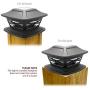 Davinci Flexfit Solar Post Cap Lights - Outdoor Lighting for 4x4 5x5 and 6x6 Wooden Posts - Bright Warm White LEDs - Slate Black (2 Pack)