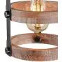 Giluta Circular Wood Pendant Light Farmhouse Kitchen Chandelier One-Light Rustic Industrial Edison Ceiling Light Hanging Light Fixtures for Dining Room Bedroom Bathroom (P0022)