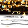 LED Christmas String Lights - Novtech 328FT 500LEDs Long Twinkle Fairy Lights Indoor Outdoor Xmas Decorative Lights - Plug in Decoration Lights for Christmas Tree Room Porch Valentine Day - Warm White