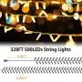 LED Christmas String Lights - Novtech 328FT 500LEDs Long Twinkle Fairy Lights Indoor Outdoor Xmas Decorative Lights - Plug in Decoration Lights for Christmas Tree Room Porch Valentine Day - Warm White LED Christmas String Lights - Novtech 328FT 500LEDs Long Twinkle Fairy Lights Indoor Outdoor Xmas Decorative Lights - Plug in Decoration Lights for Christmas Tree Room Porch Valentine Day - Warm White