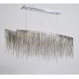 7PM Modern Linear Chandelier Tassels Chrome Chain Pendant Light Contemporary Lighting Fixture for Dining Room Kitchen Island