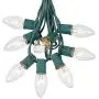 C9 Clear Christmas String Light Set - Outdoor Christmas Light String - Christmas Tree Lights - Hanging Christmas Lights - Roofline Light String - Outdoor Patio String Lights - Green Wire - 100 Foot