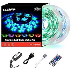 Daybetter Led Strip Lights Waterproof 10M 32.8ft Color Changing RGB 3528 600 LEDs, Led Lights for Bedroom,Holiday