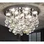 Saint Mossi Modern K9 Crystal Chandelier Lighting Flush Mount LED Ceiling Light Fixture Pendant Chandelier for Livingroom 9 GU10 Bulbs Required Width 20 inch x Height 13 inch