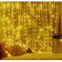 SUNNEST Window Curtain String Light 300 LED 8 Lighting Modes Fairy Lights Remote Control USB Powered Waterproof Lights for Christmas Bedroom Party Wedding Home Garden Wall Decorations,(Warm White)